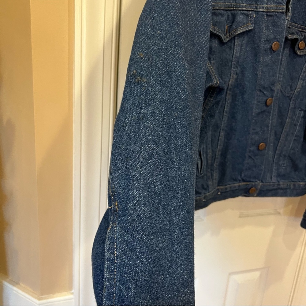 Vintage 80s 90s Denim Jacket Floral Tapestry Patch Back Western Jean Women’s M - Picture 7 of 13